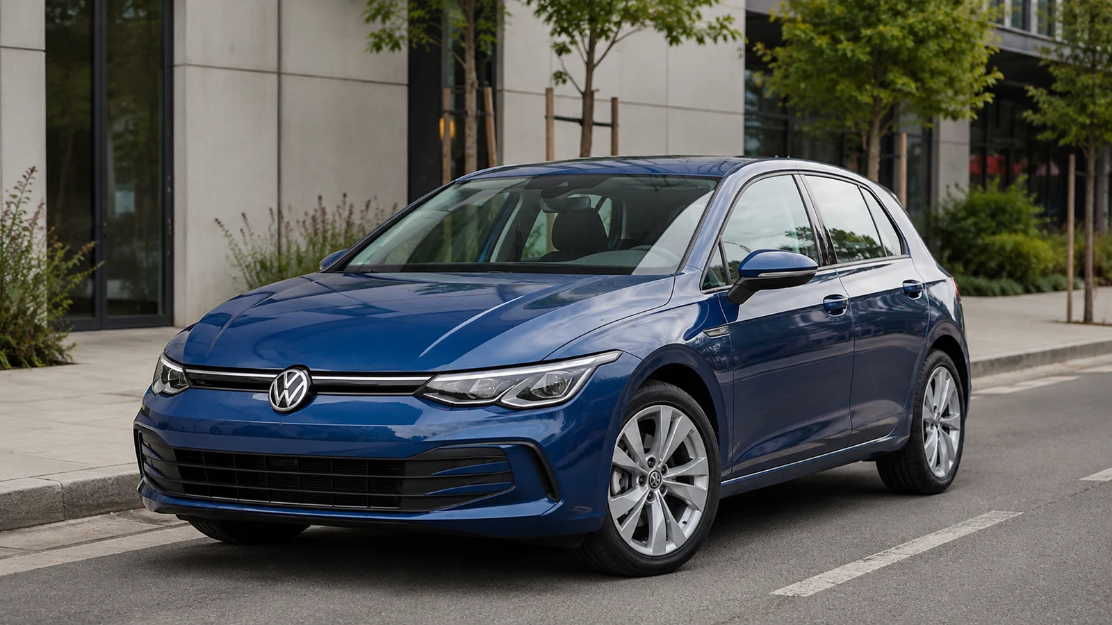 Volkswagen Golf parked on a street representing motor liability and comprehensive insurance